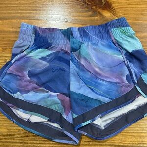 Athleta Blue and Purple Athletic Shorts Moisture-Wicking Design
